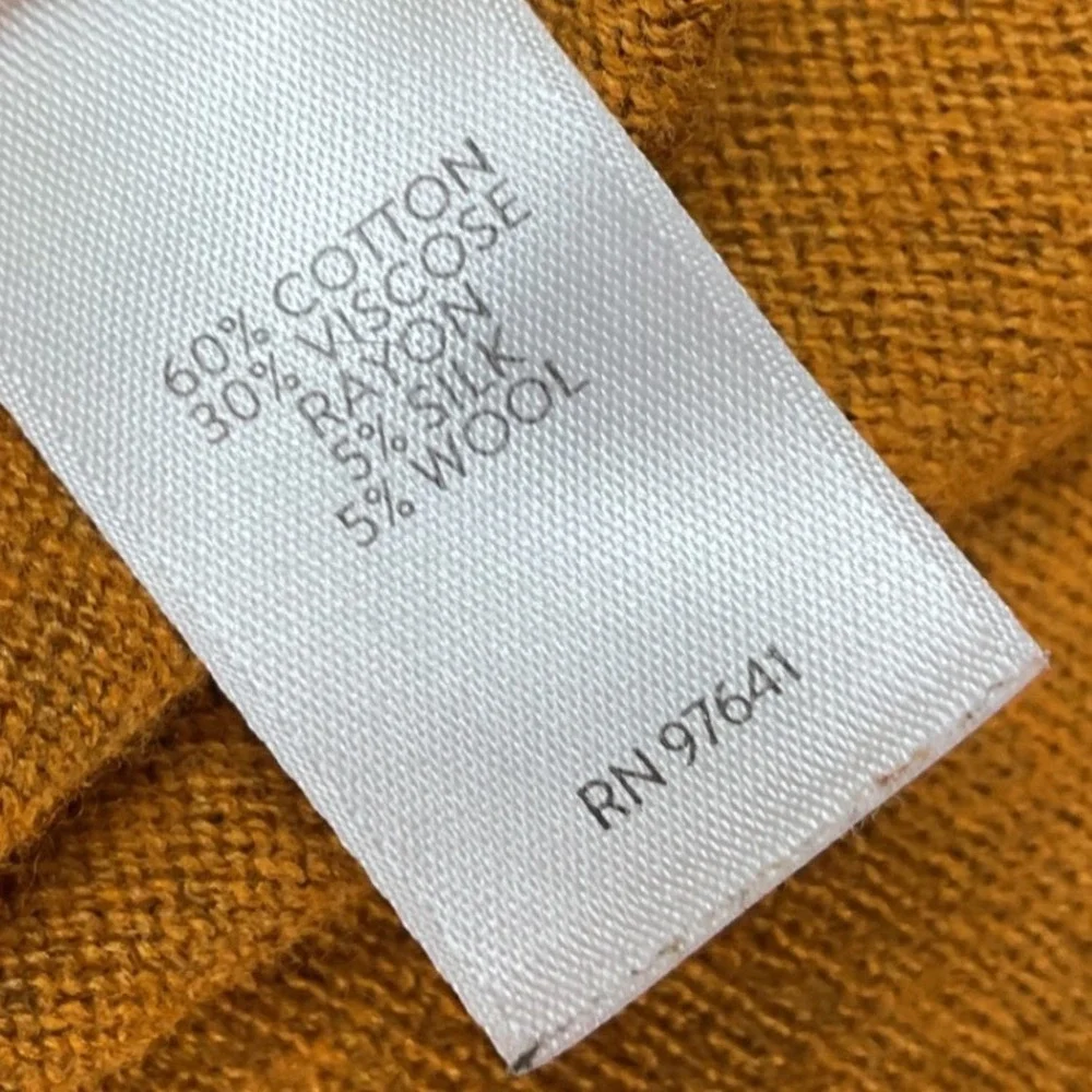 J Jill V-Neck Sweater Womens Medium Yellow Excellent Silk Wool Blend‎ Oversized